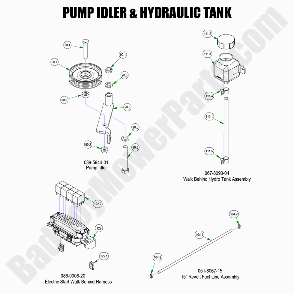 2022 Walk Behind - Pump Idler & Hydro Tank